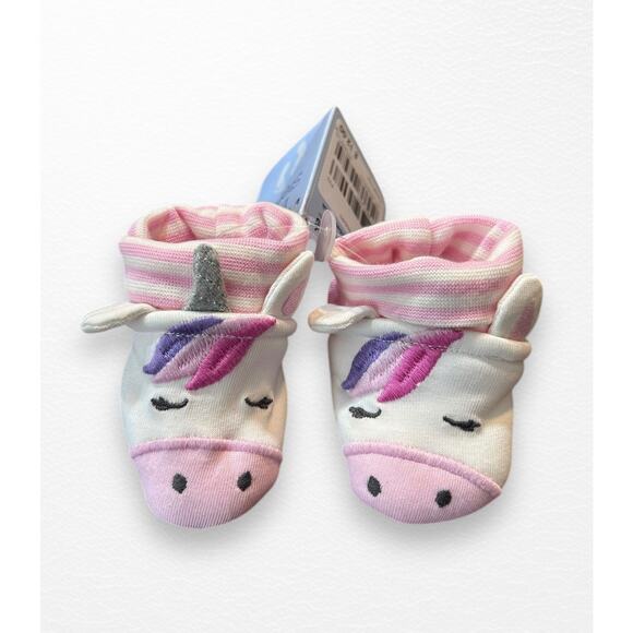 NWT JoJo Maman Bébé Unicorn Baby Slippers, 3-6 Months - Picture 4 of 7